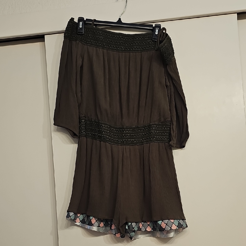 Green Off-Shoulder Romper